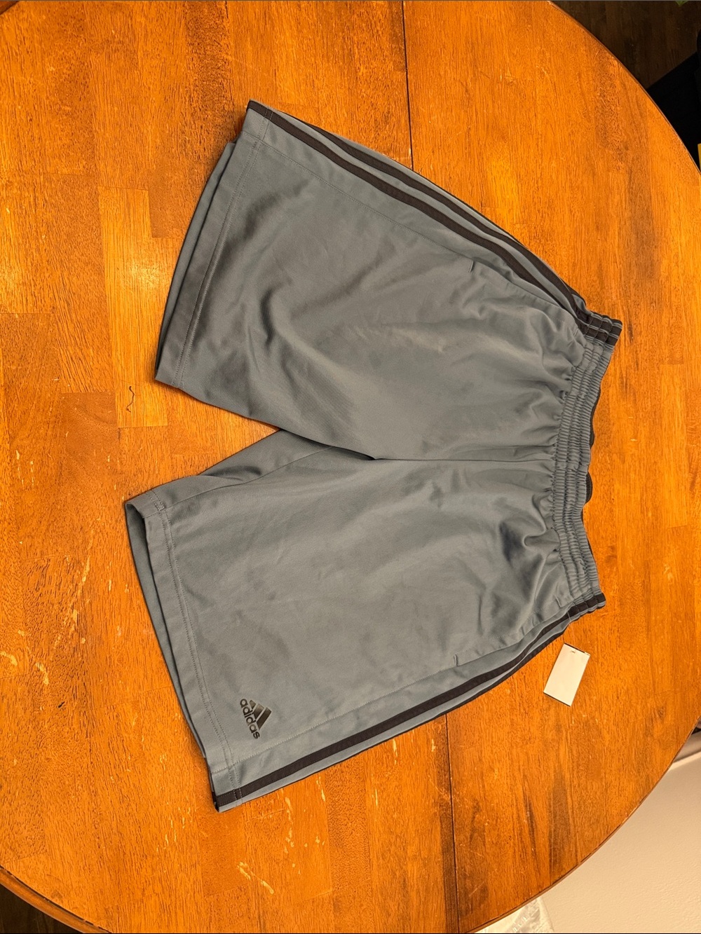 adidas Men’s Gray Athletic Shorts with Dark Side Stripes xl